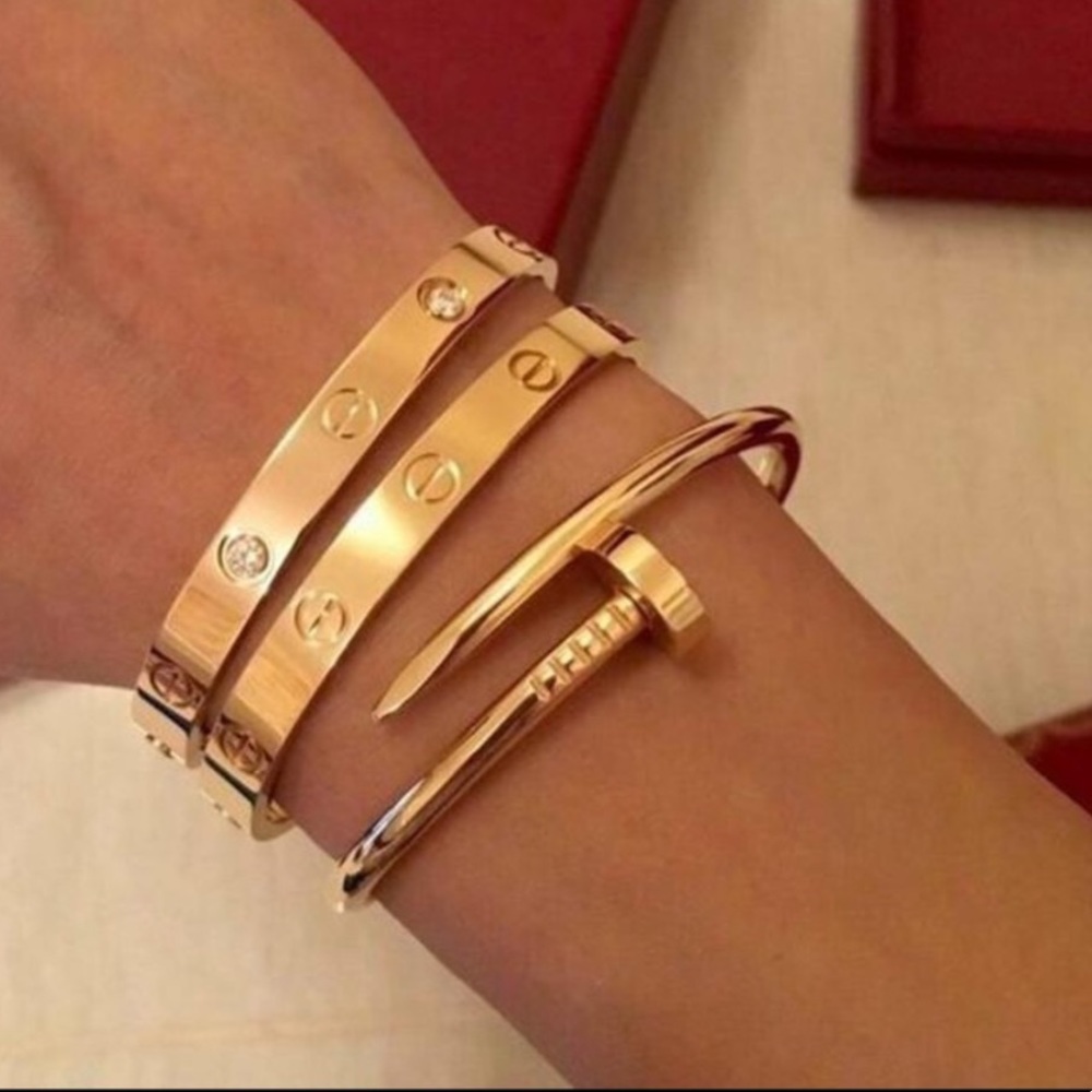 Gold nail bracelet (not real gold)
